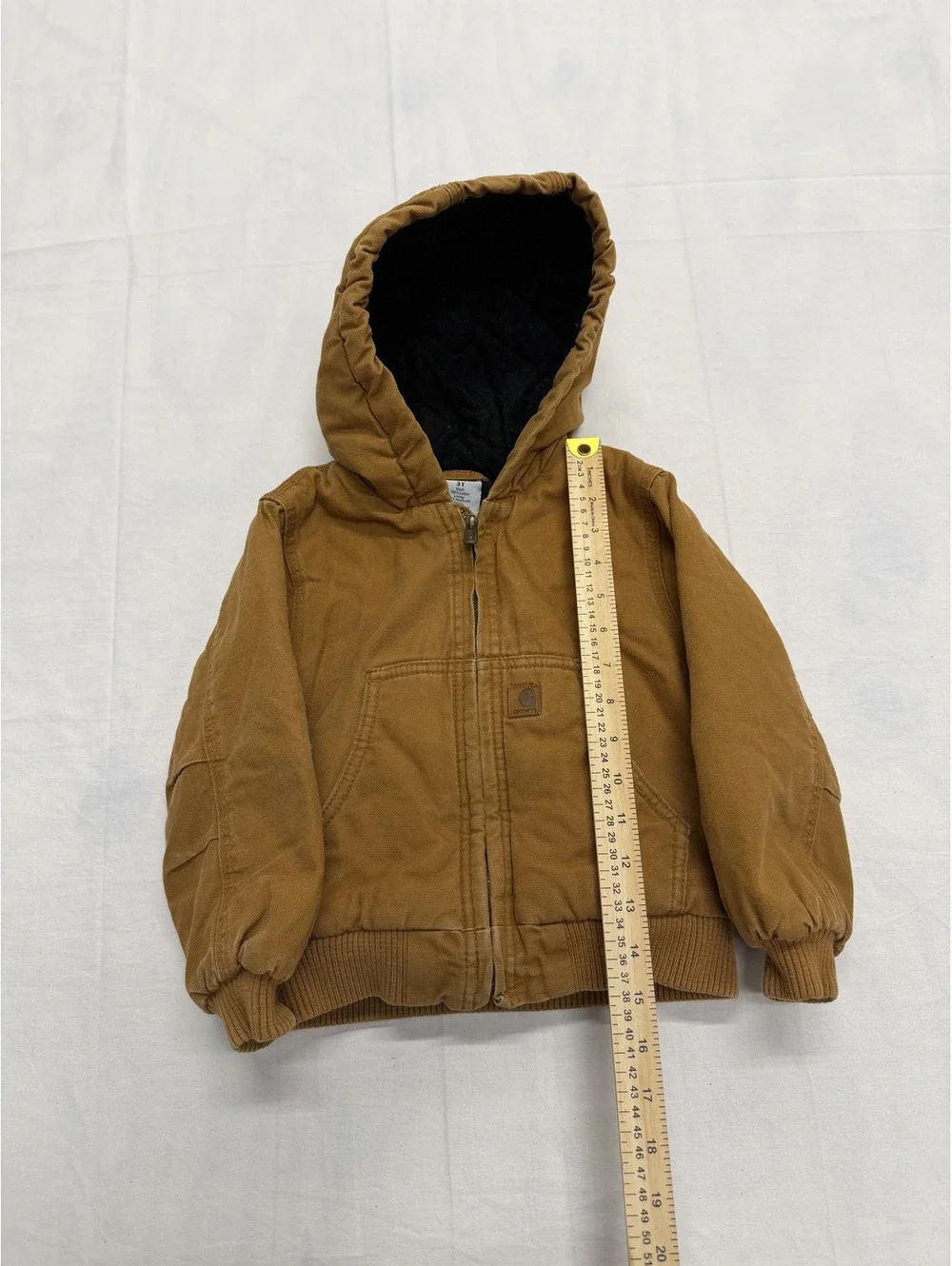 Carhartt Toddler Hooded Work Jacket 3T Brown Quilted Lined